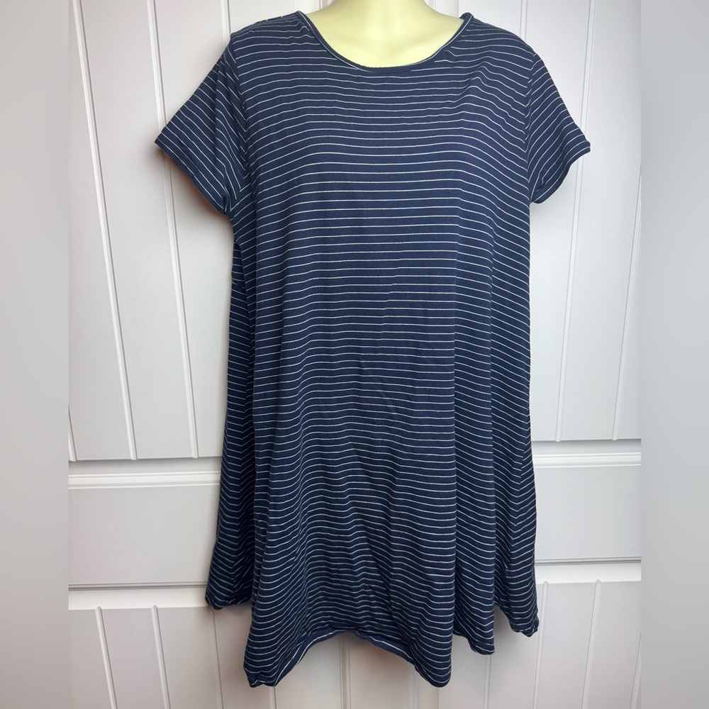 Suzanne Betro | Navy and White Striped Dress | XL| Used